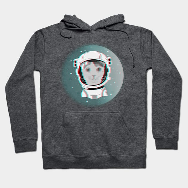 3D cat cosmonaut Hoodie by atizadorgris